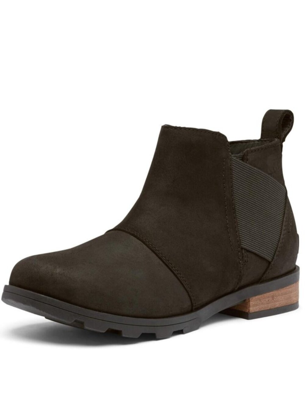 SOREL Emilie Chelsea Boots, Black Leather, Women's US 9
